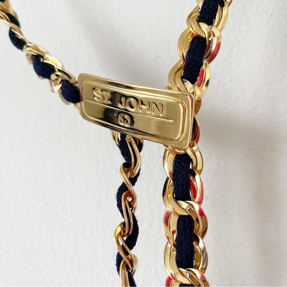 St. John Gold and Navy Chain Belt main image 6